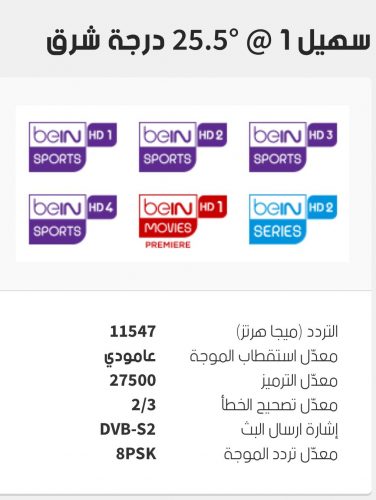 تردد قنوات bein sport