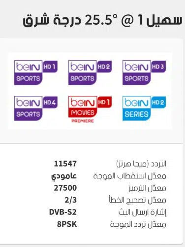 تردد قنوات bein sport